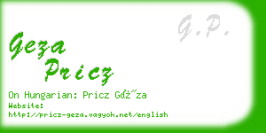 geza pricz business card